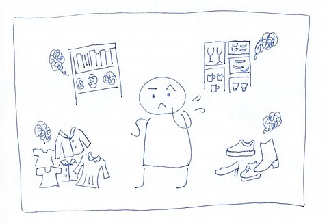 お片づけモノがたくさんイラスト